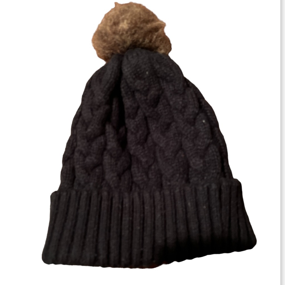 Black Cable knit Winter hat